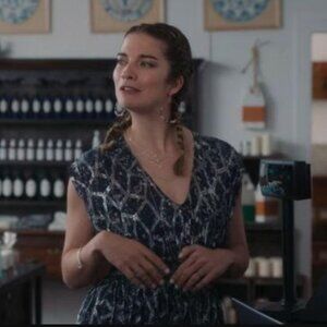 ASO Alexis Rose Schitts Creek IRO Flavia Metallic Silk Cap-Sleeve Dress